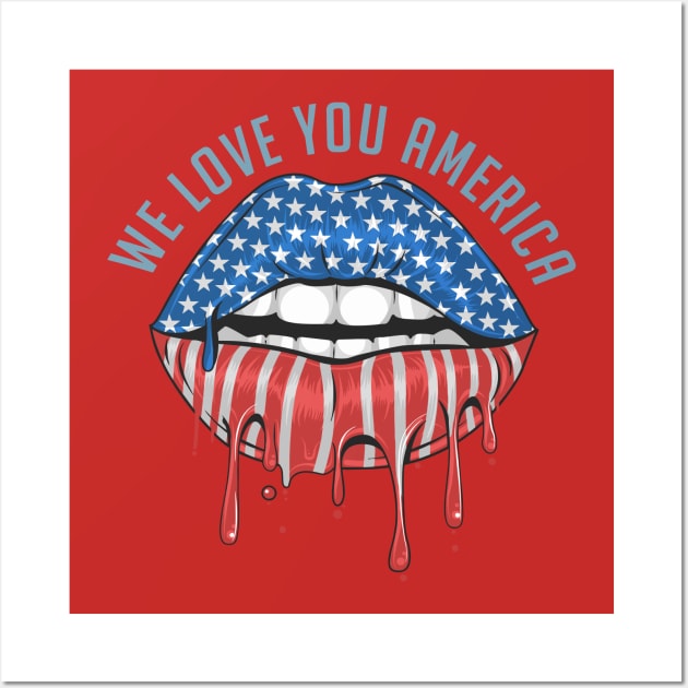 We Love You America Wall Art by Mako Design 